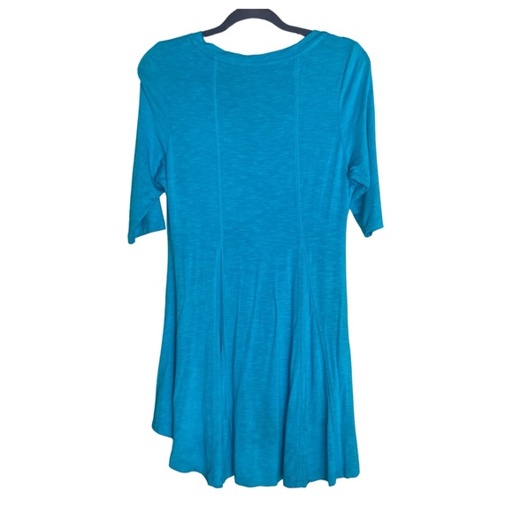 Soft Surroundings Perfect A Line Top Swing Tunic Aruba Blue Sz S High Low Hem - Picture 2 of 4